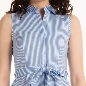 New York & Company Striped Shirt Dress Size L